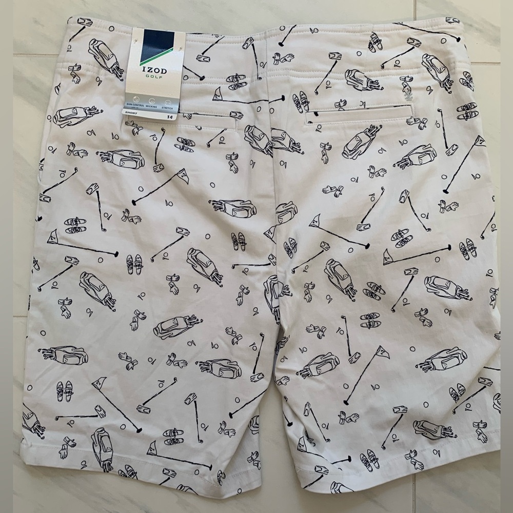Izod Golf Stretch Chino Graphic Active Performance Shorts NWT - Picture 7 of 13